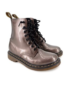 Dr. Martens Pascal Metallic Lace Up Combat Boots Women’s 8 FLAWS